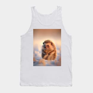 Cute Hedgehog On Winter Field Tank Top